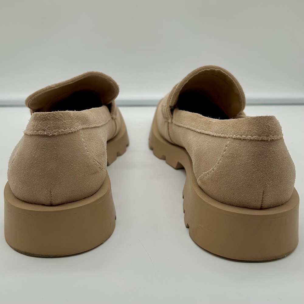 Dolce Vita Elias Tan Suede Leather Lug Sole Loafers Womens 8.5 Platform Shoes - Picture 7 of 12